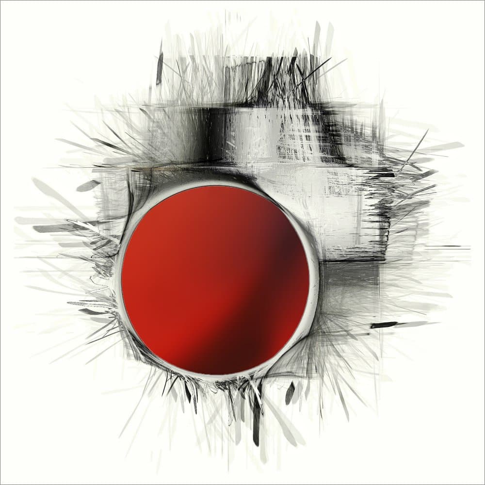 Bold Red Abstract Circle by Gilbert Claes — canvas wall art