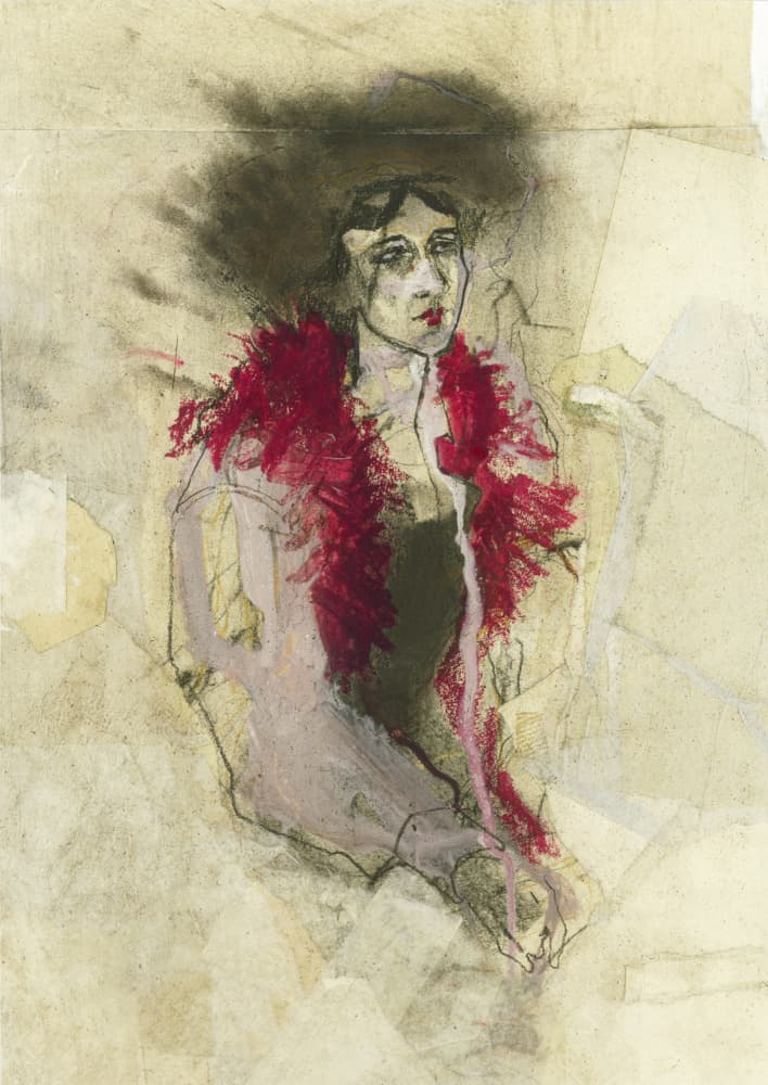 Stylized Figure With Expressive Strokes by Ute Rathmann — canvas wall art