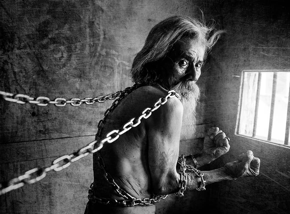 Intense Chained Man by Sebastian Kisworo — canvas wall art