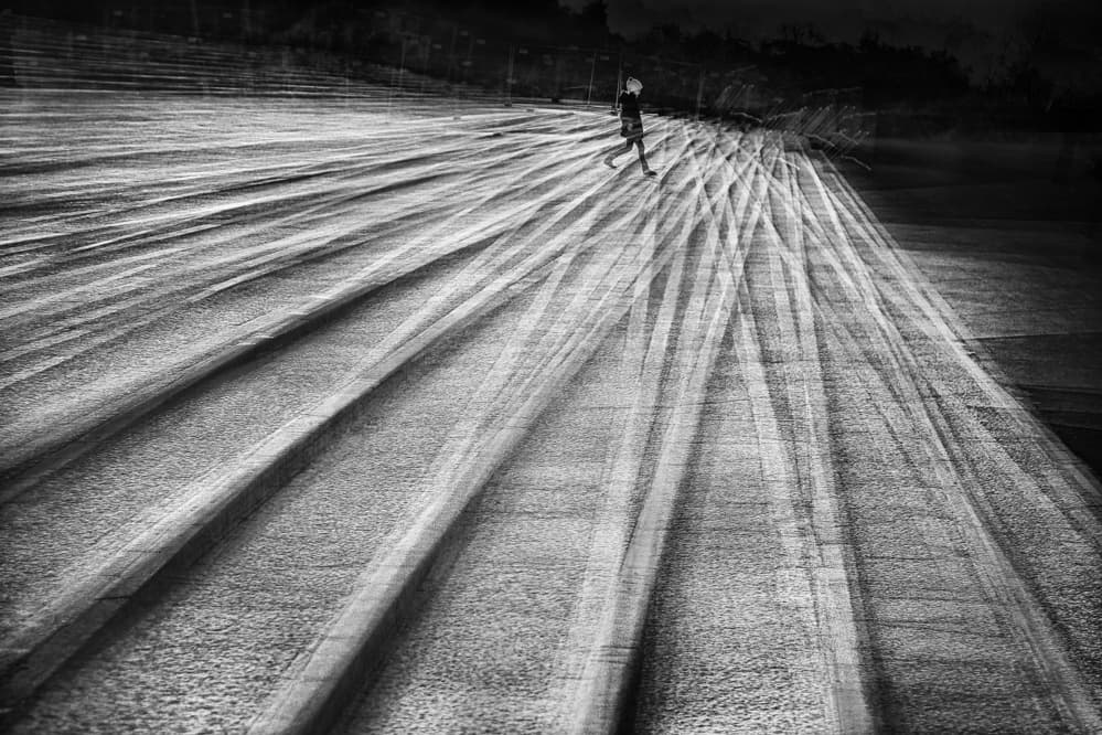 Solitary Figure Motion by Damijan Sedevcic — canvas wall art