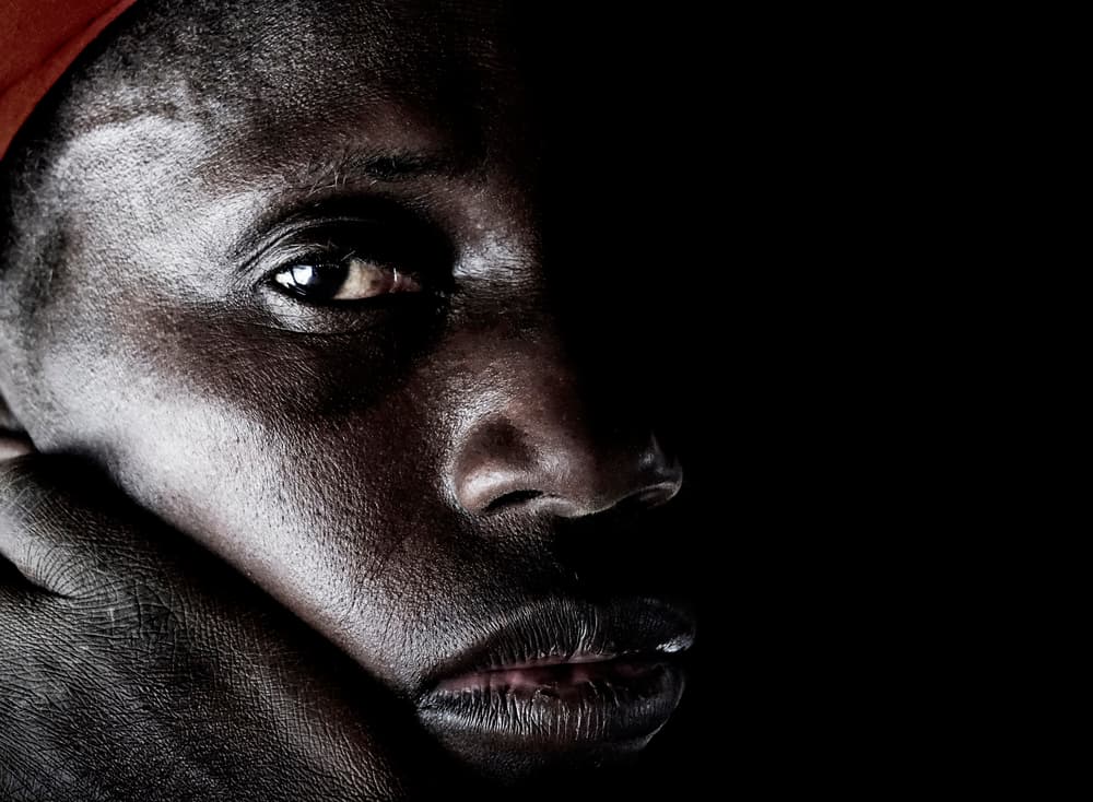 Intense Dark Portrait by Elena Molina — canvas wall art