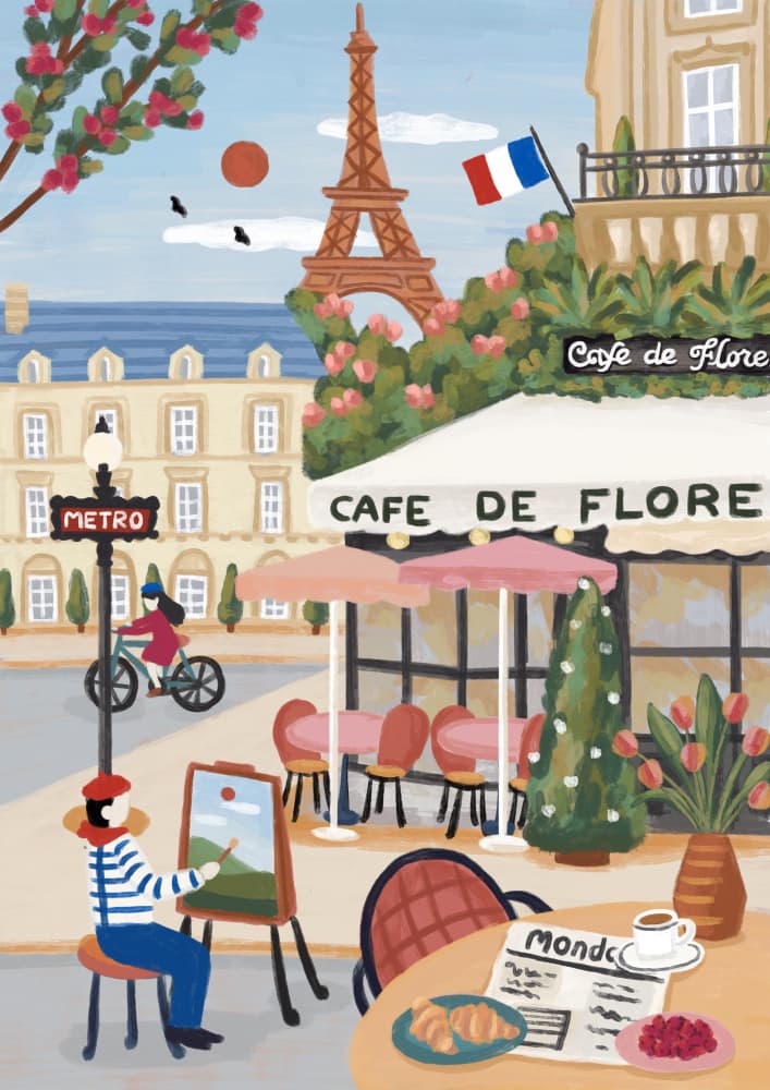 Paris Cafe Life by Nidhi Kachhadiya — canvas wall art