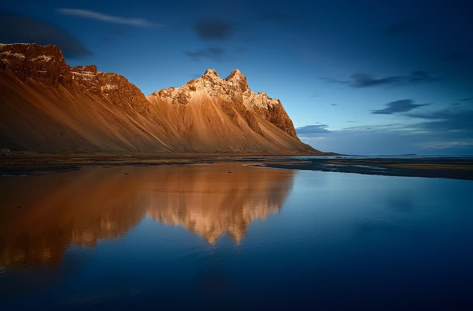 Golden Mountain Reflection by Raymond Hoffmann — canvas wall art