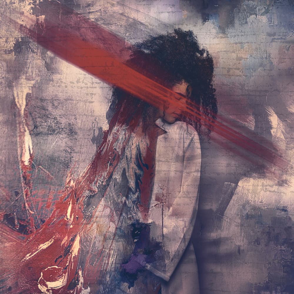 Expressive Red Portrait by Tommaseo Gregorio — canvas wall art