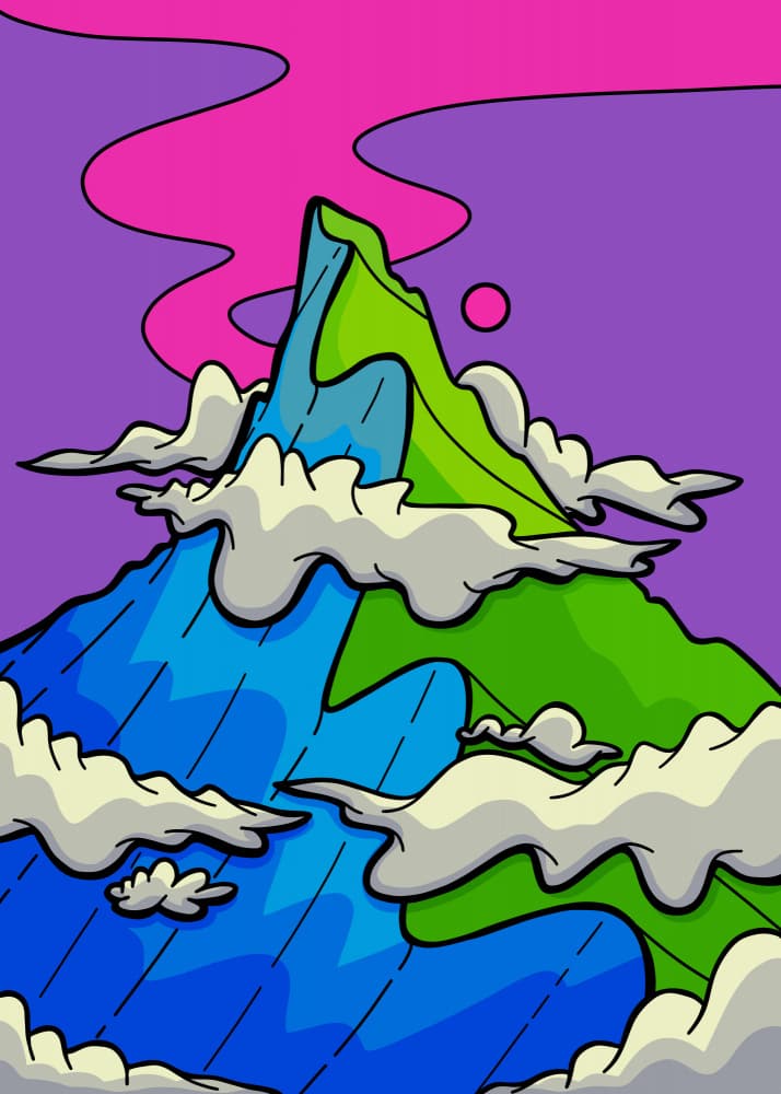 Vibrant Mountain Landscape by Stephen Wade — canvas wall art