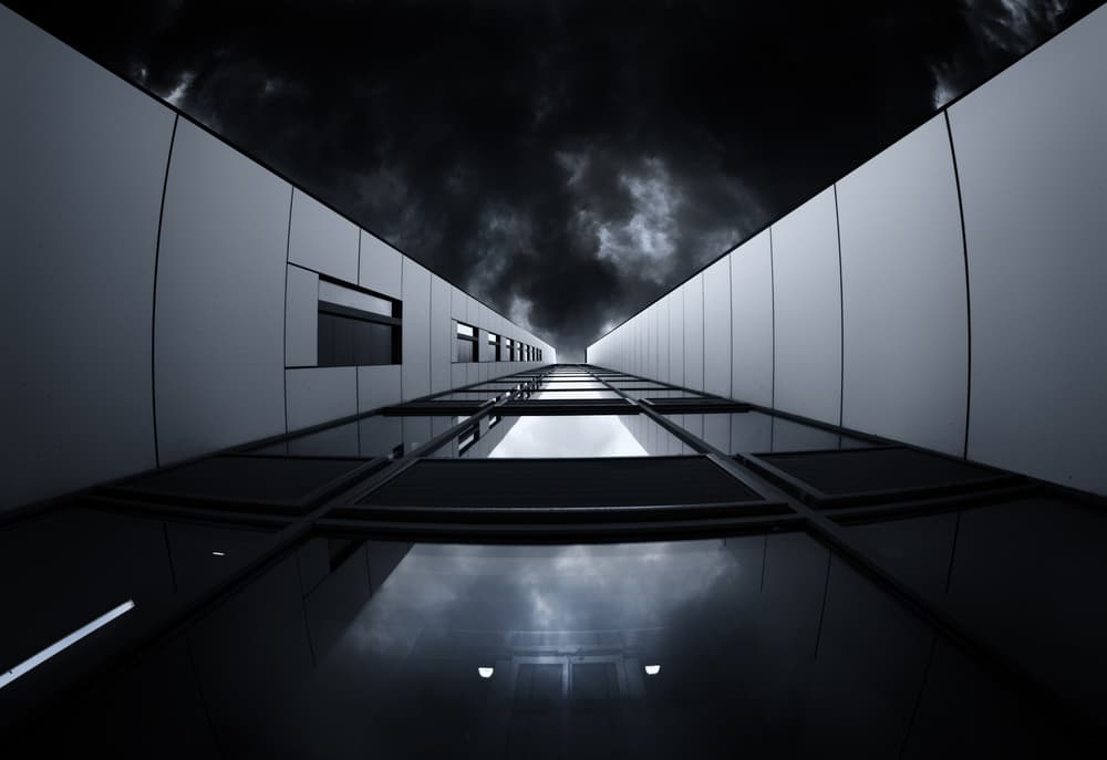 Sleek Building Drama by Jeroen van de Wiel — canvas wall art