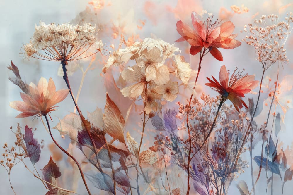 Soft Botanical Dreams by CATS AND DOTZ — canvas wall art