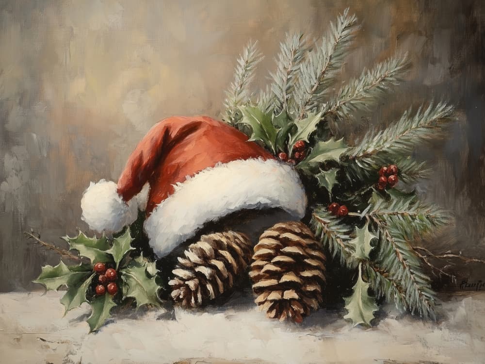 Cozy Christmas Still Life by Jolly and Dash — canvas wall art