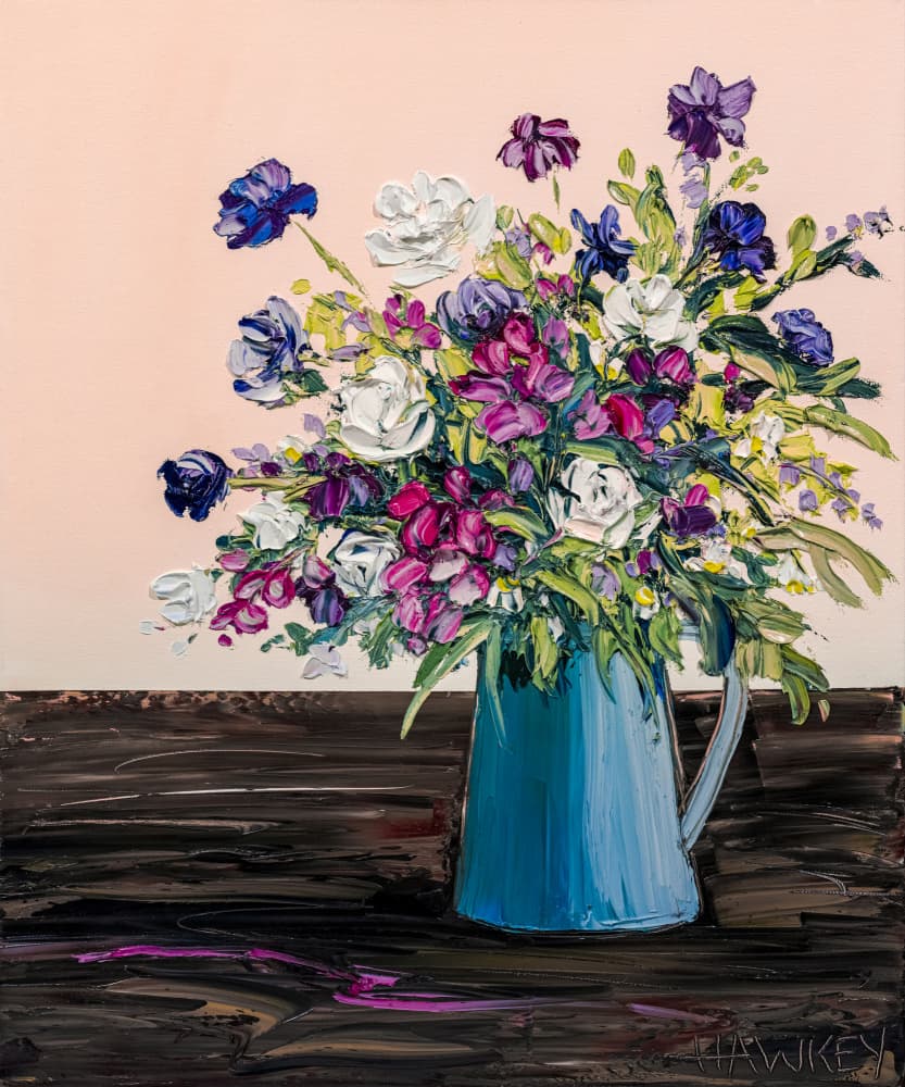 Vibrant Impasto Flowers by Angela Hawkey — canvas wall art