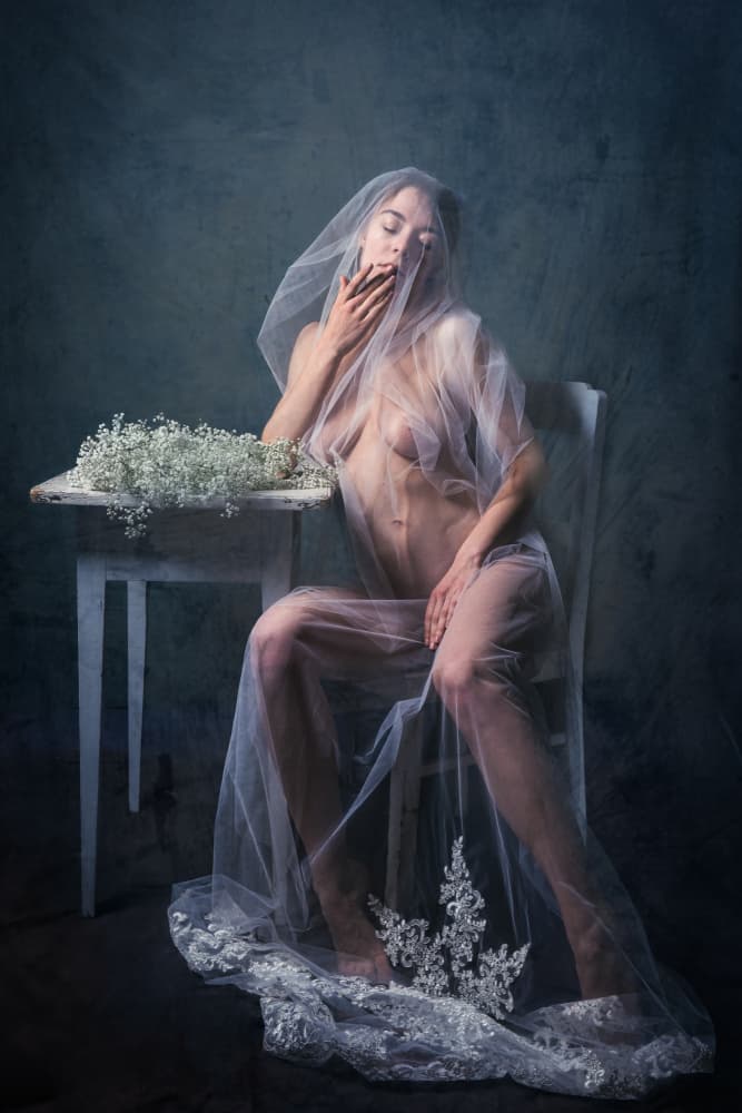 Ethereal Veiled Nude by Ruth Franke — canvas wall art