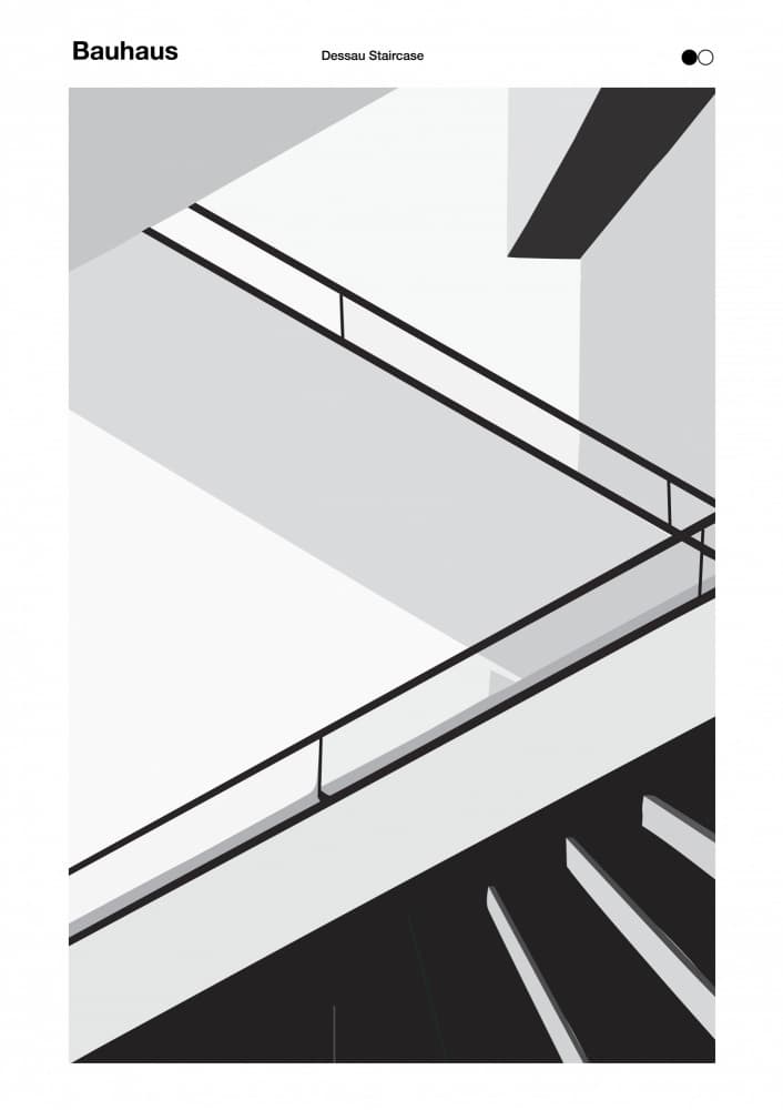 Modern Staircase Geometry by David Vineïs — canvas wall art