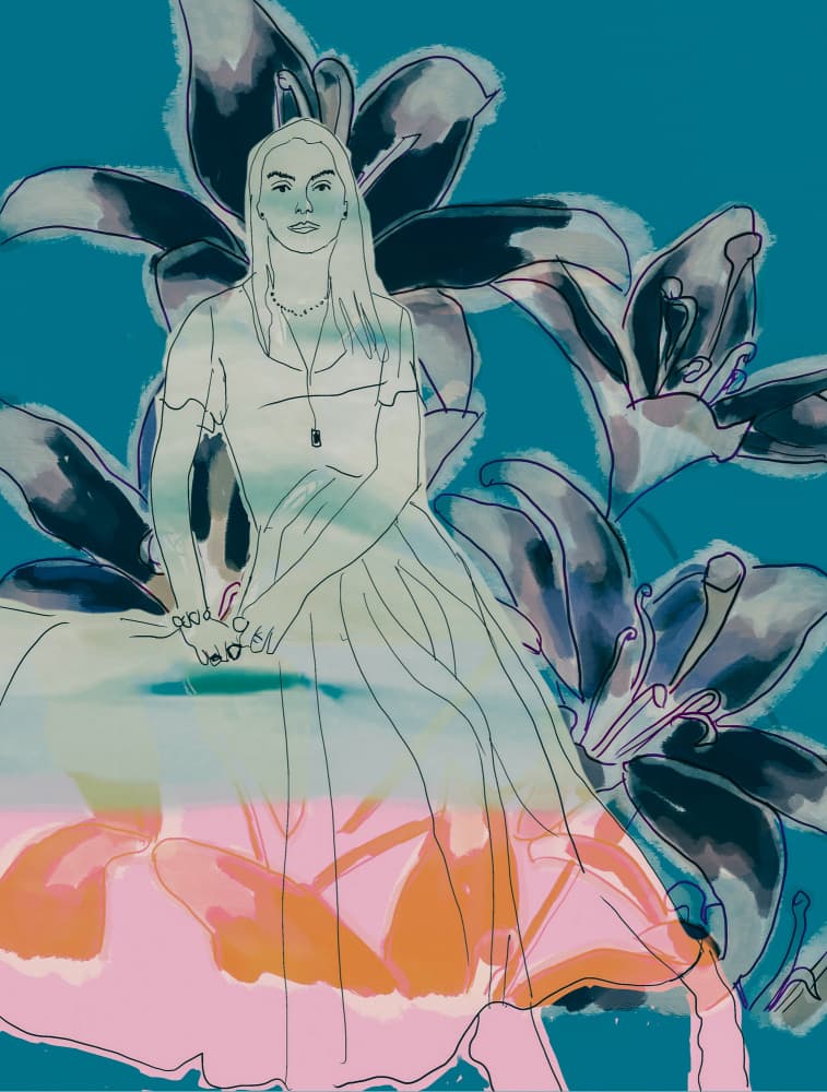 Dreamy Floral Portrait by Beate Tubach — canvas wall art