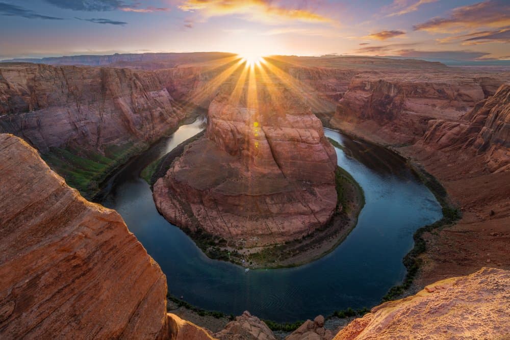Horseshoe Bend Golden Hour by Ambar Nath Saha — canvas wall art