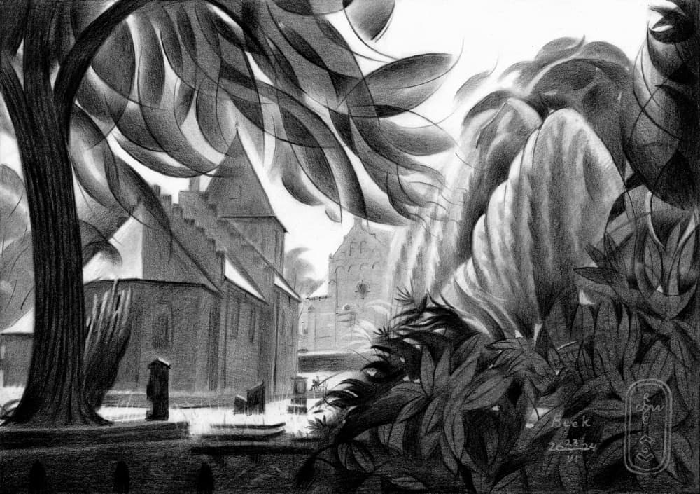 Tranquil Forest Church by Corné Akkers — canvas wall art