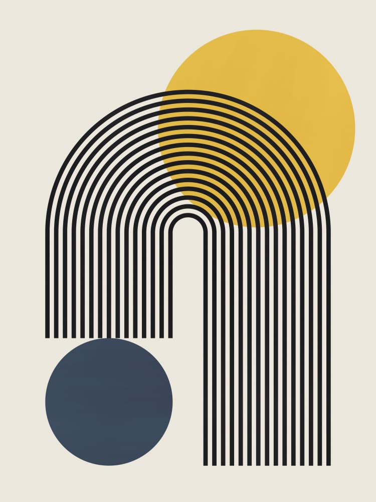Abstract Arcs and Circles by Vitor Costa — canvas wall art