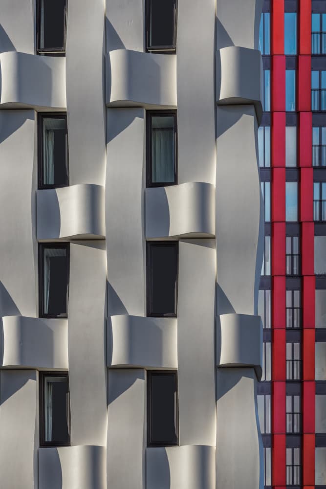 Geometric Facade Contrast by Theo Luycx — canvas wall art