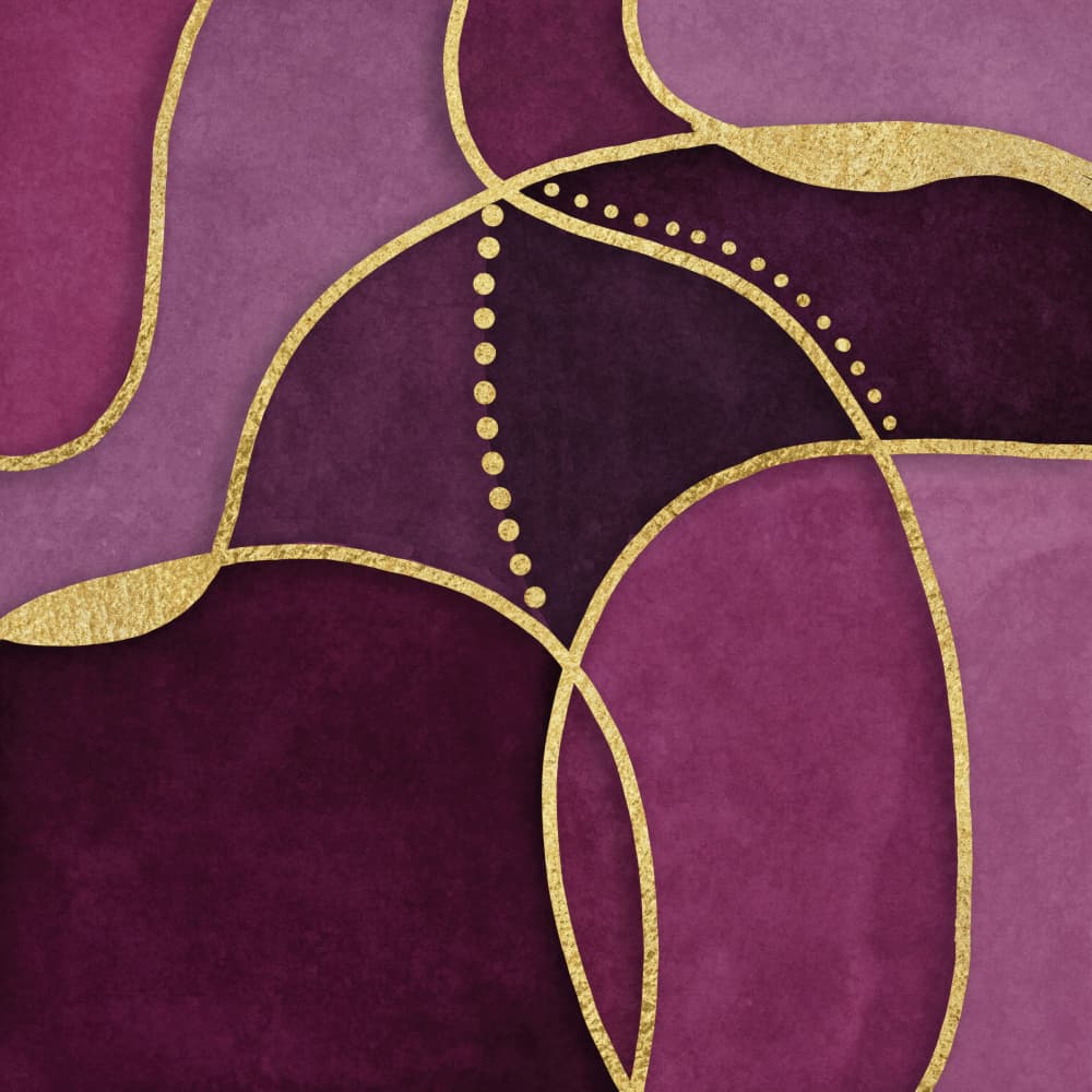 Elegant Purple Gold Abstract by Andrea Haase — canvas wall art
