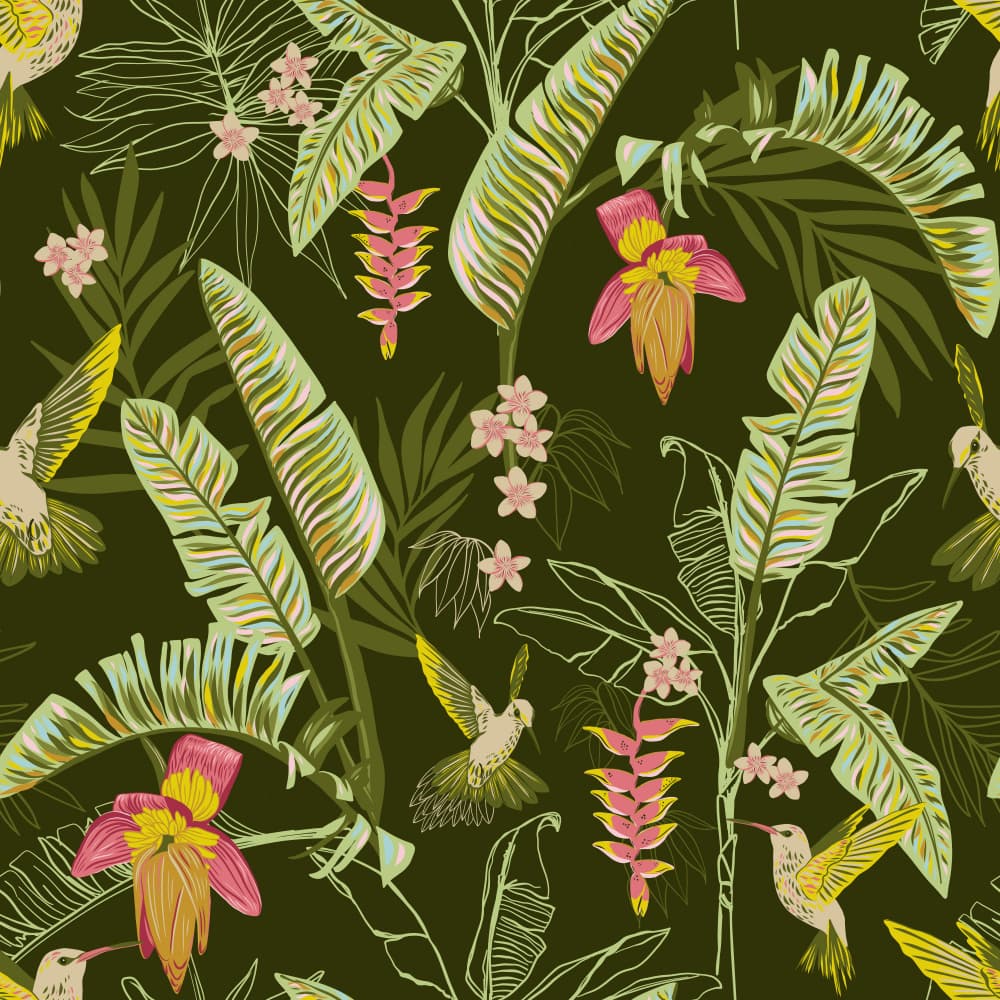 Vibrant Tropical Hummingbirds by Alexandra Weise — canvas wall art
