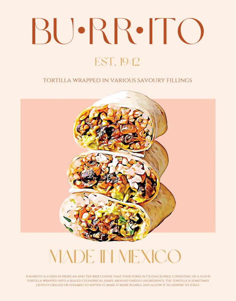 Authentic Burrito Stack by Nazma Khokhar — canvas wall art