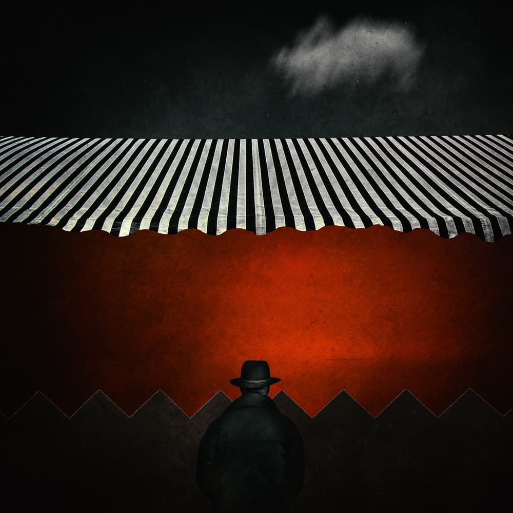 Mysterious Man Under Awning by Gilbert Claes — canvas wall art