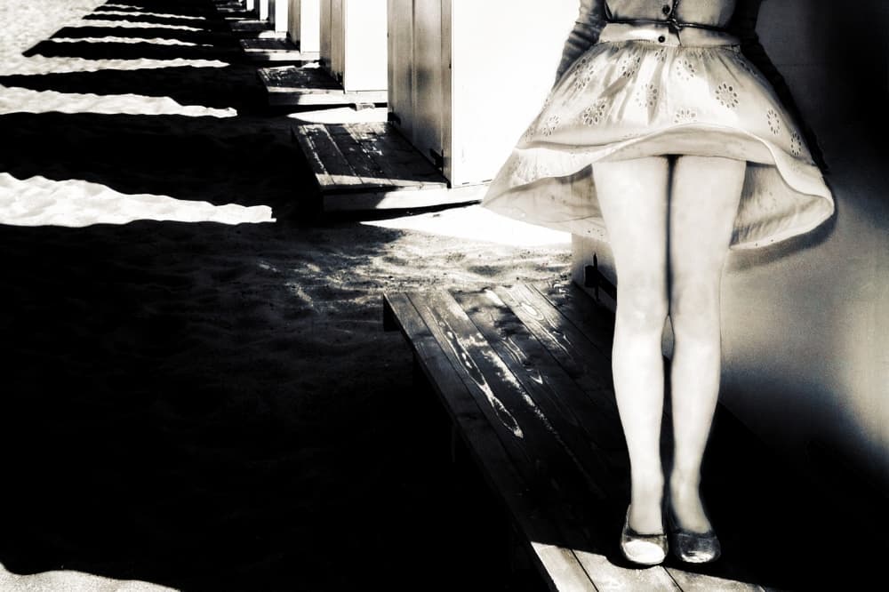 Flying Dress Beach Shadows by Piet Flour — canvas wall art