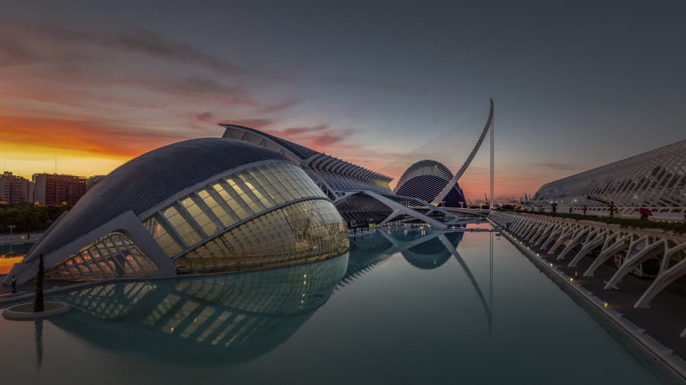 Modern Sunset Reflections by Wim Denijs — canvas wall art
