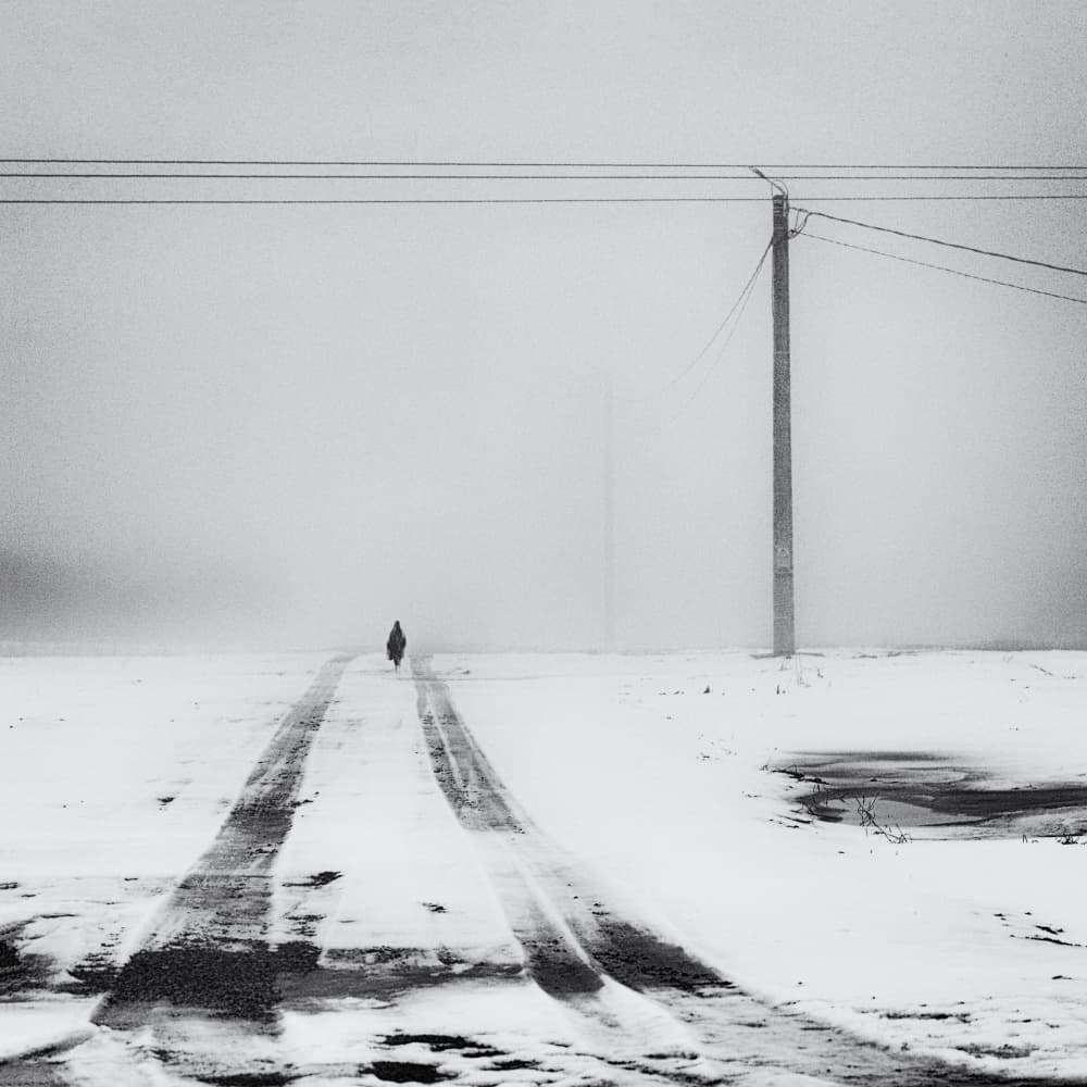 Misty Winter Walk by Marchevca Bogdan — canvas wall art