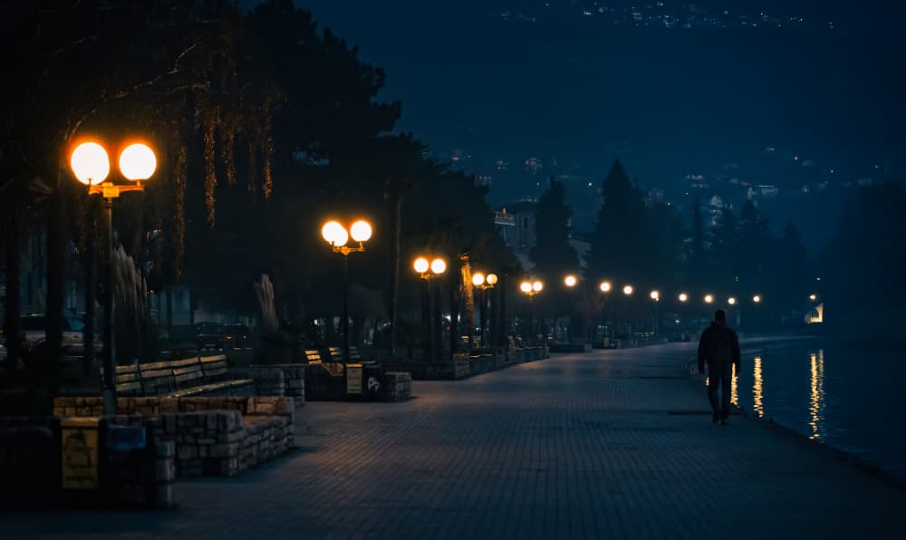 Lakeside Evening Stroll by Merthan Kortan — canvas wall art