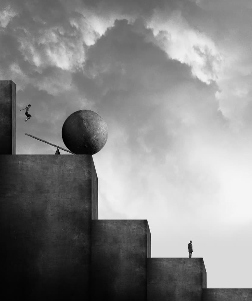 Precarious Steps Balance by Hari Sulistiawan — canvas wall art