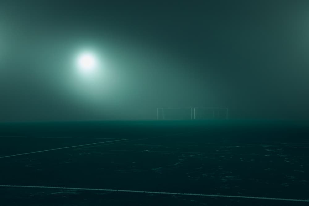 Foggy Soccer Night by Petri Damstén — canvas wall art