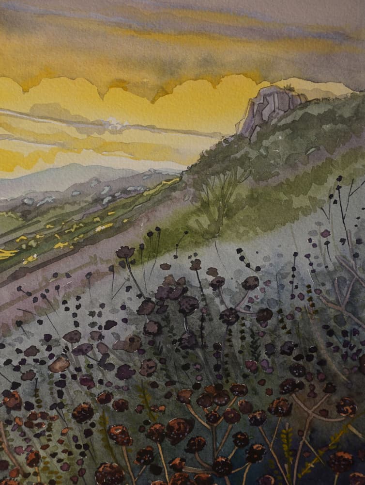 Golden Mountain Sunset by Luisa Millicent — canvas wall art