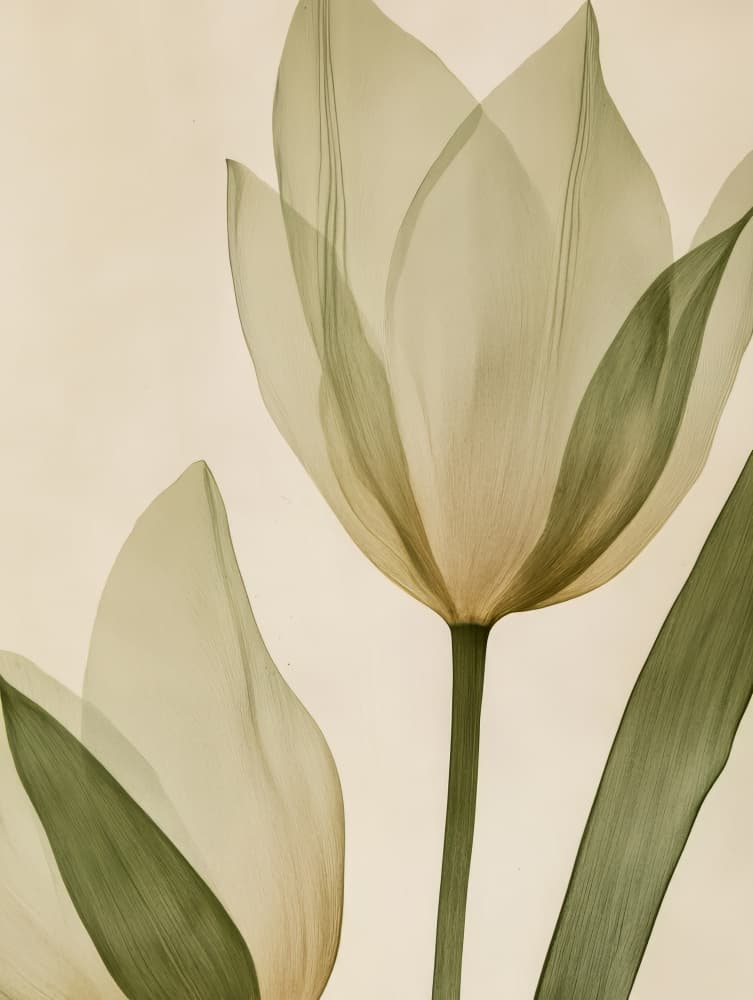 Transparent Tulips by Bilge Paksoylu — canvas wall art