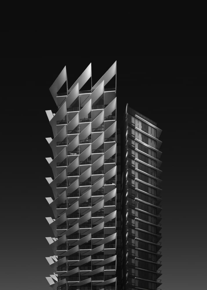 Geometric City Architecture by Tony Xu — canvas wall art