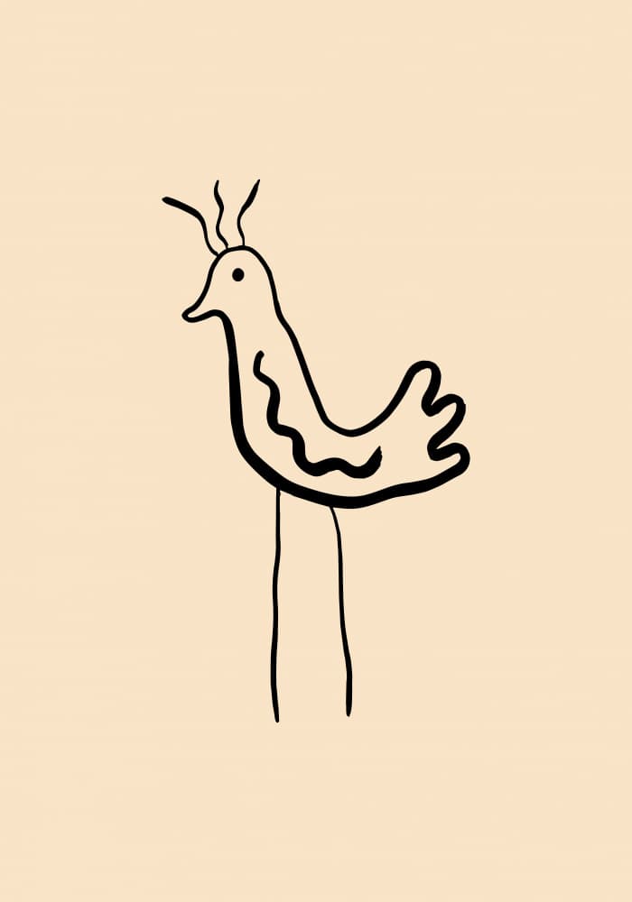 Primitive Line Bird by Studio JKN — canvas wall art