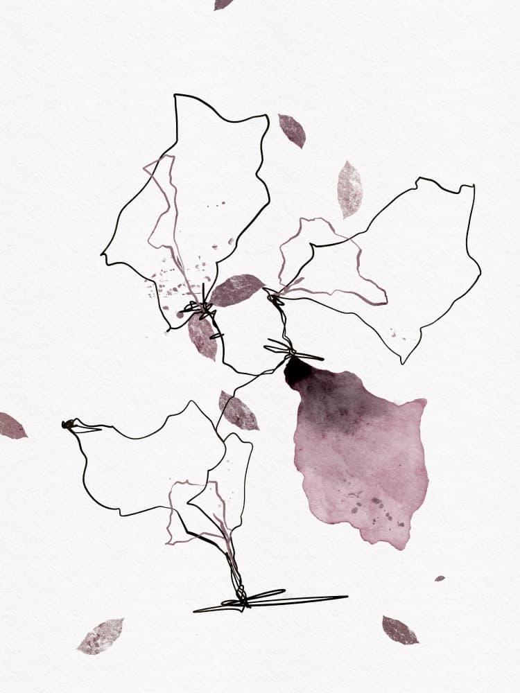 Flowing Mauve Petals by Ankie Kooi — canvas wall art