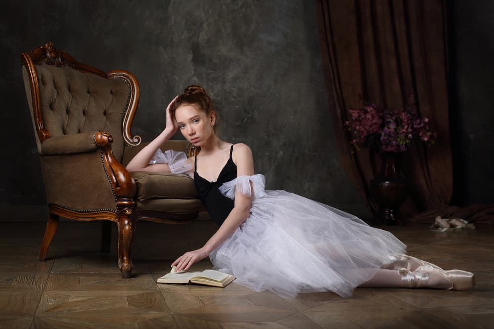 Thoughtful Ballerina Portrait by Victoria Glinka — canvas wall art