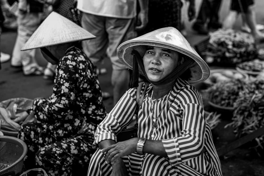 Vietnamese Market Portrait by Luis Borges Alves — canvas wall art