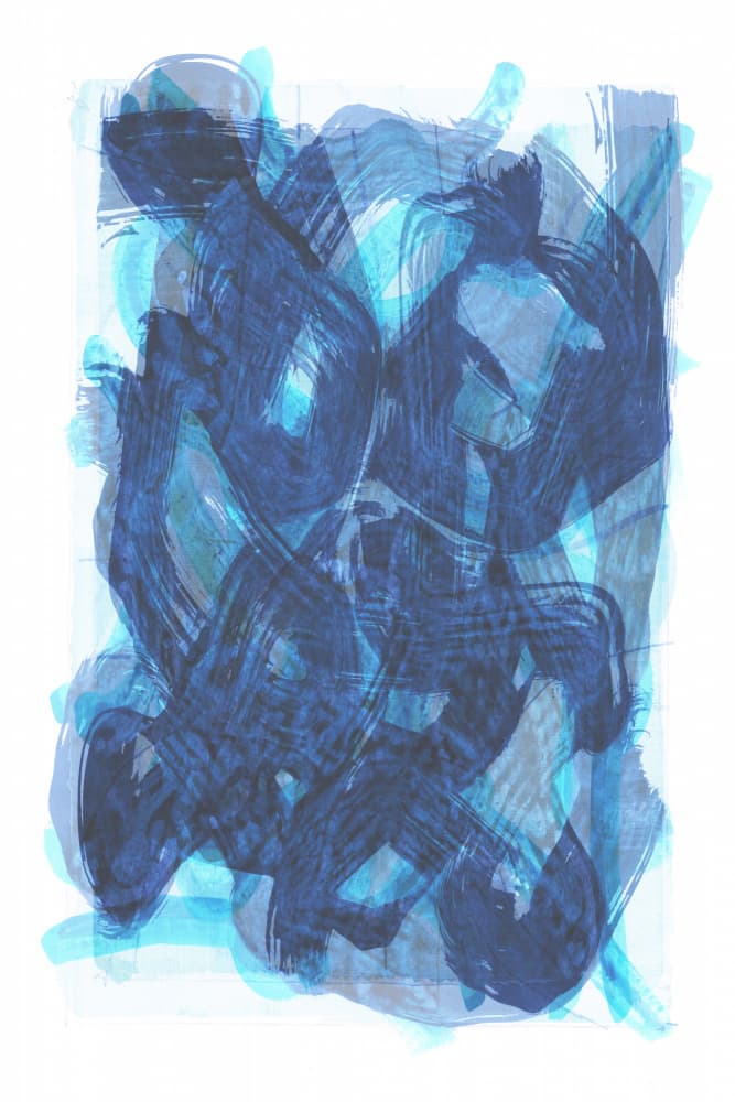Fluid Blue Abstract by cartissi — canvas wall art
