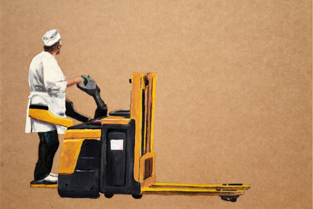 Pallet Jack Operator by David Diehl — canvas wall art