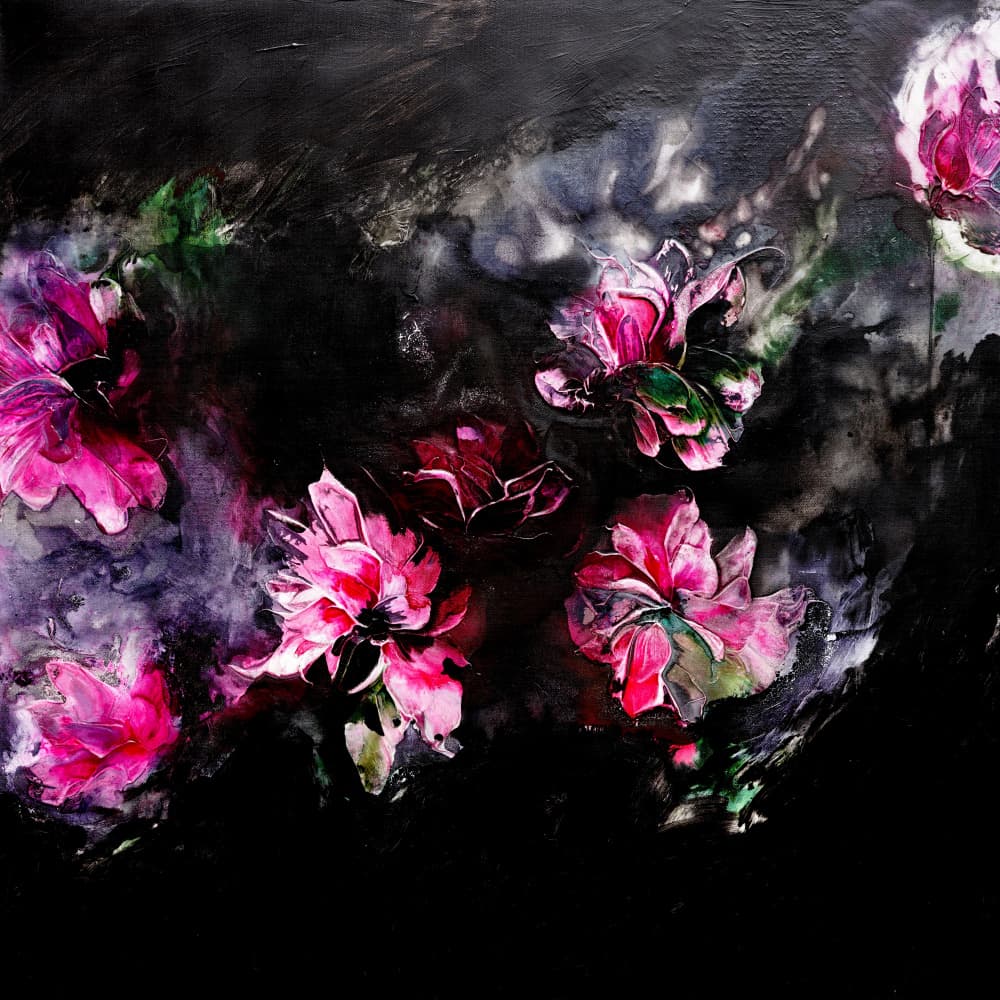 Moody Floral Abstract by Françoise Wattré — canvas wall art