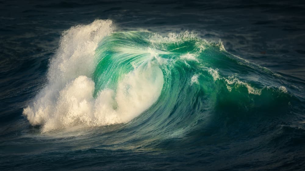 Emerald Crashing Wave by Yuan Cui — canvas wall art