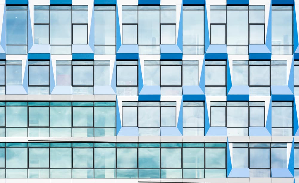 Blue Geometric Facade by Greetje van Son — canvas wall art