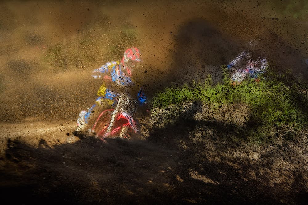 Motocross Dirt Kick Up by Roberto Marini — canvas wall art
