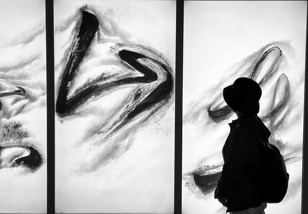 Contemplating Abstract Art by Dennis Zhang — canvas wall art