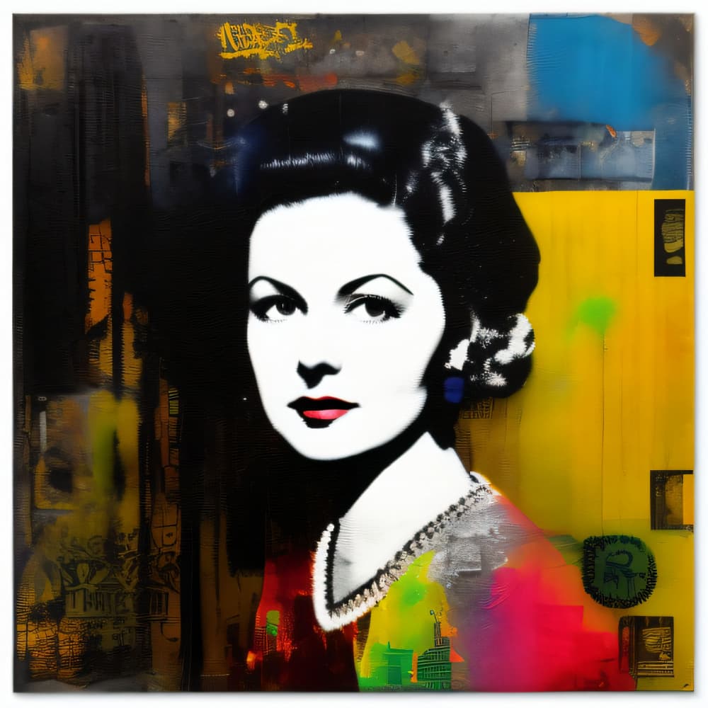 Colorful Street Art Woman by Cicero Spin — canvas wall art