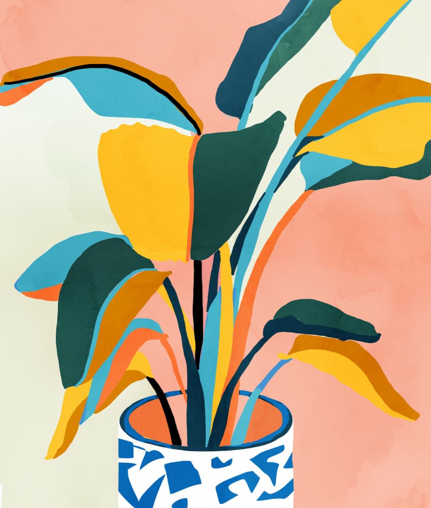 Modern Tropical Plant by Uma Gokhale — canvas wall art