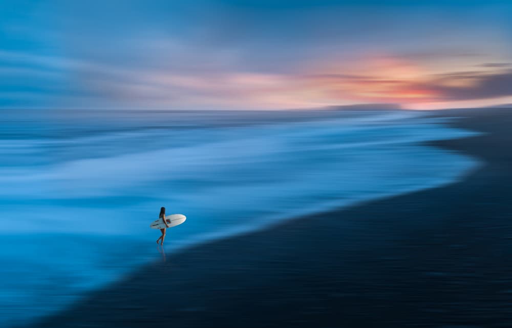 Evening Surf Stroll by Irene Wu — canvas wall art