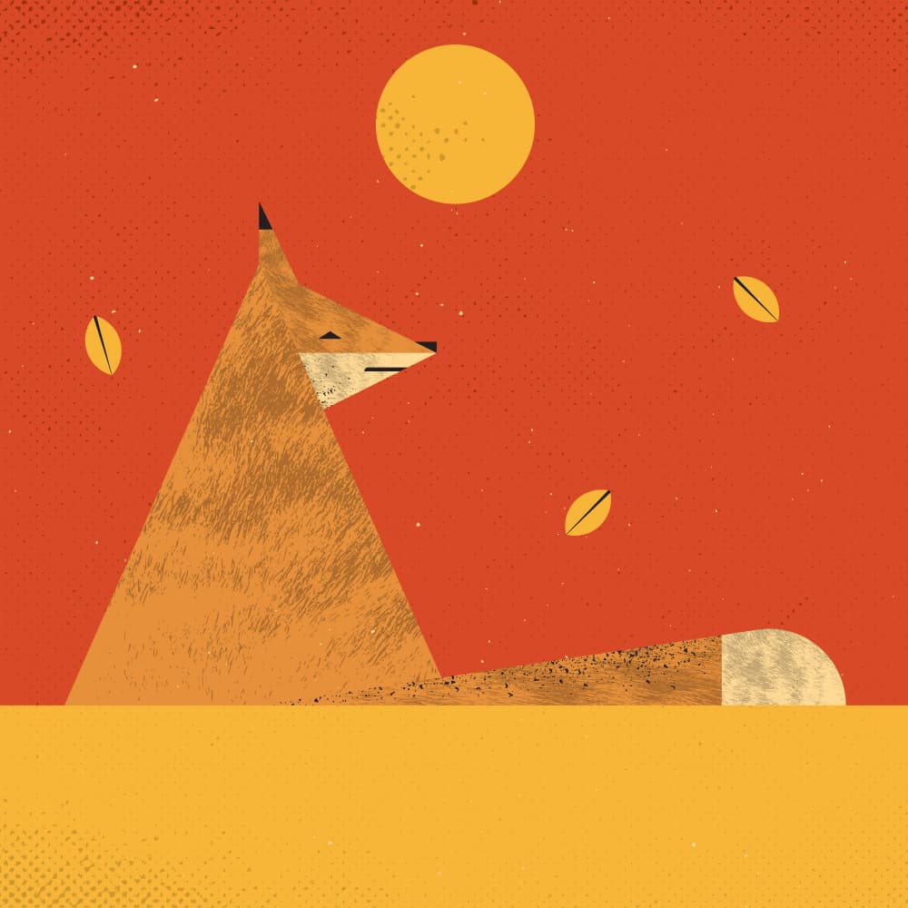 Stylized Autumn Fox by The Creating Mind — canvas wall art