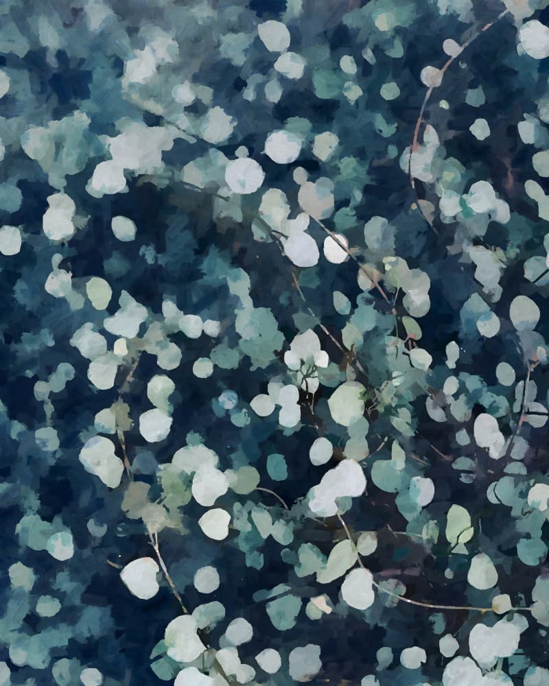 Silver Leaf Serenity by Uma Gokhale — canvas wall art