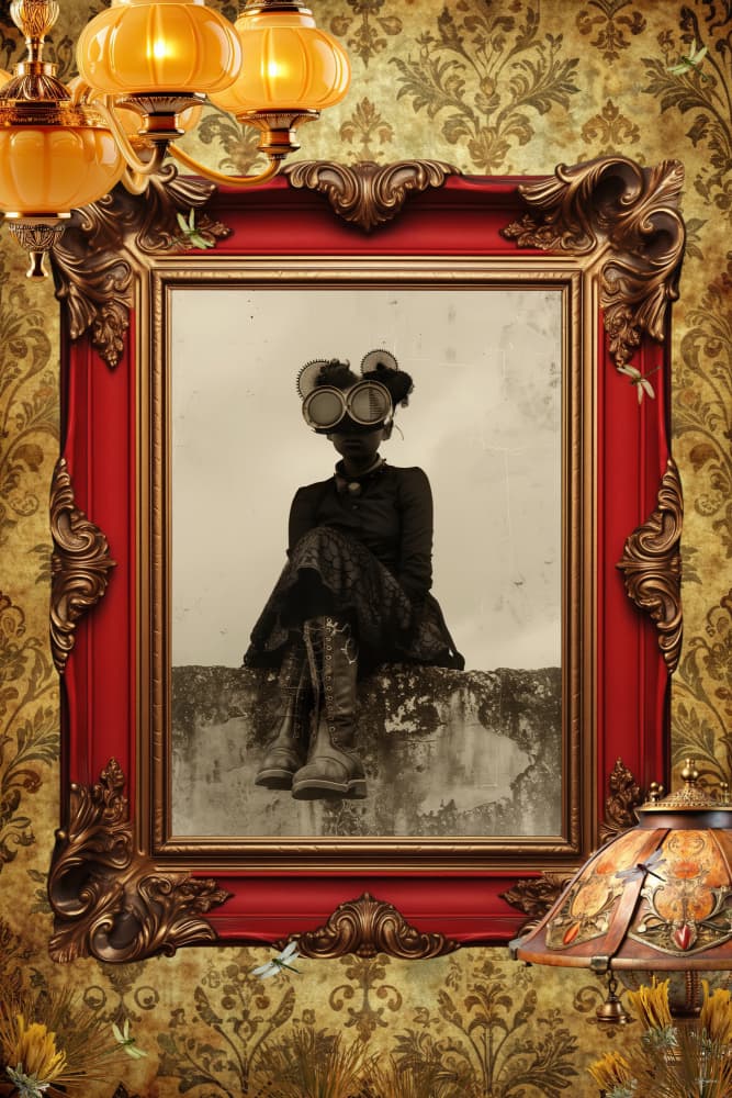 Gothic Steampunk Portrait by Sue Skellern — canvas wall art
